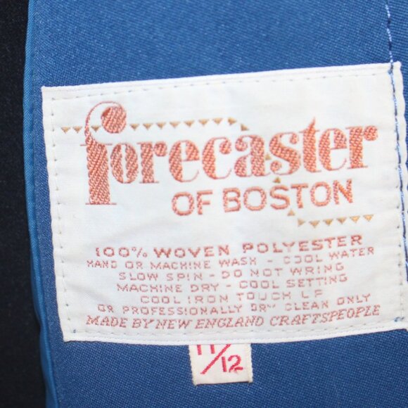 Vintage Forecaster of Boston Blue Trench Coat 1970's Minimalist Long Jacket M/L - Picture 6 of 11